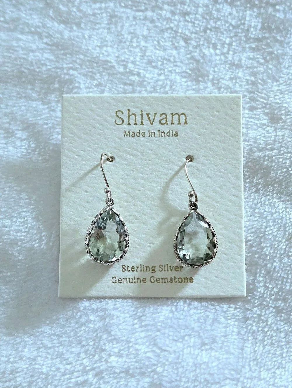 Shivam Green💚 Amethyst Teardrop💧Earrings